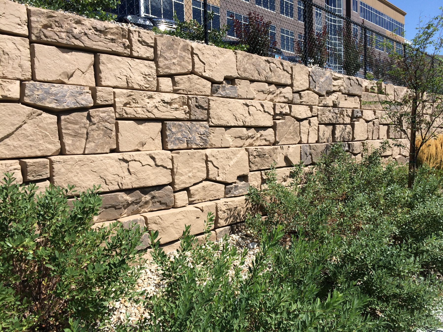 Verti-Block Stacked Stone texture retaining wall